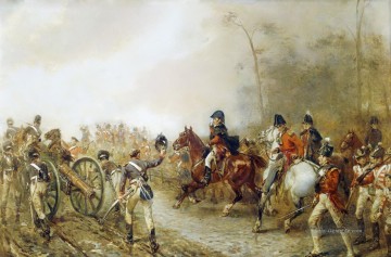 klassisch Werke - The Duke Of Wellington On The Road To Quatre Bras Robert Alexander Hillingford historische Kampfszenen Militärkrieg